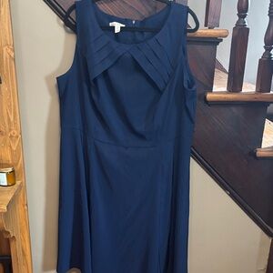 Dress Barn Elegant Navy Midi Dress